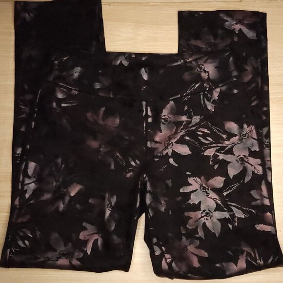 Soft Surroundings Petite Womens Elastic Waist Metallic Floral Sheen Pants 6P - Picture 1 of 7